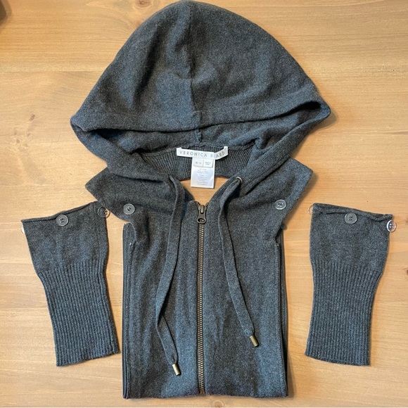 Veronica Beard Hoodie Dickey & Cuffs Wool Cashmere Blend Size 00-14